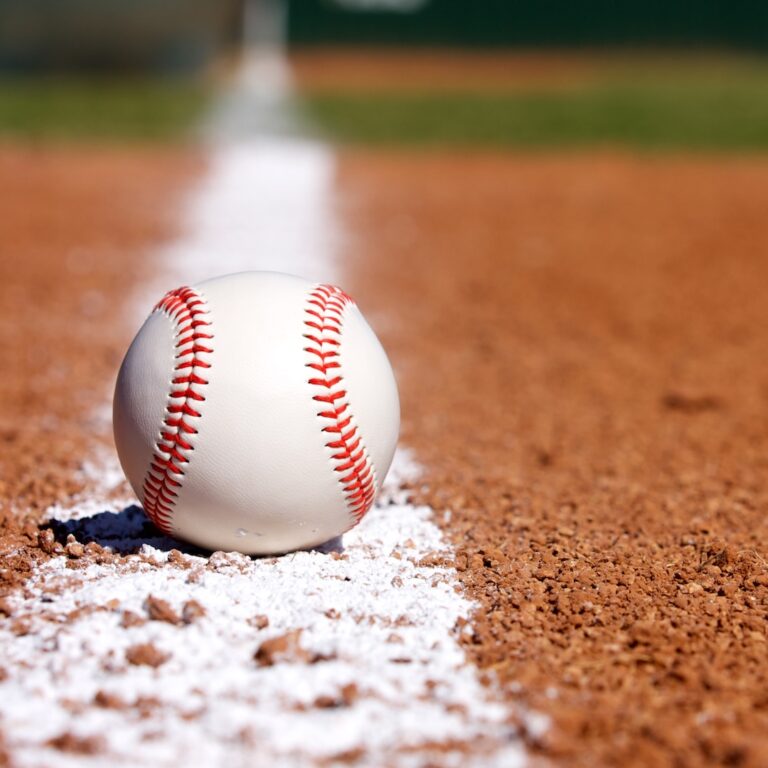 Baseball on the Infield Chalk Line